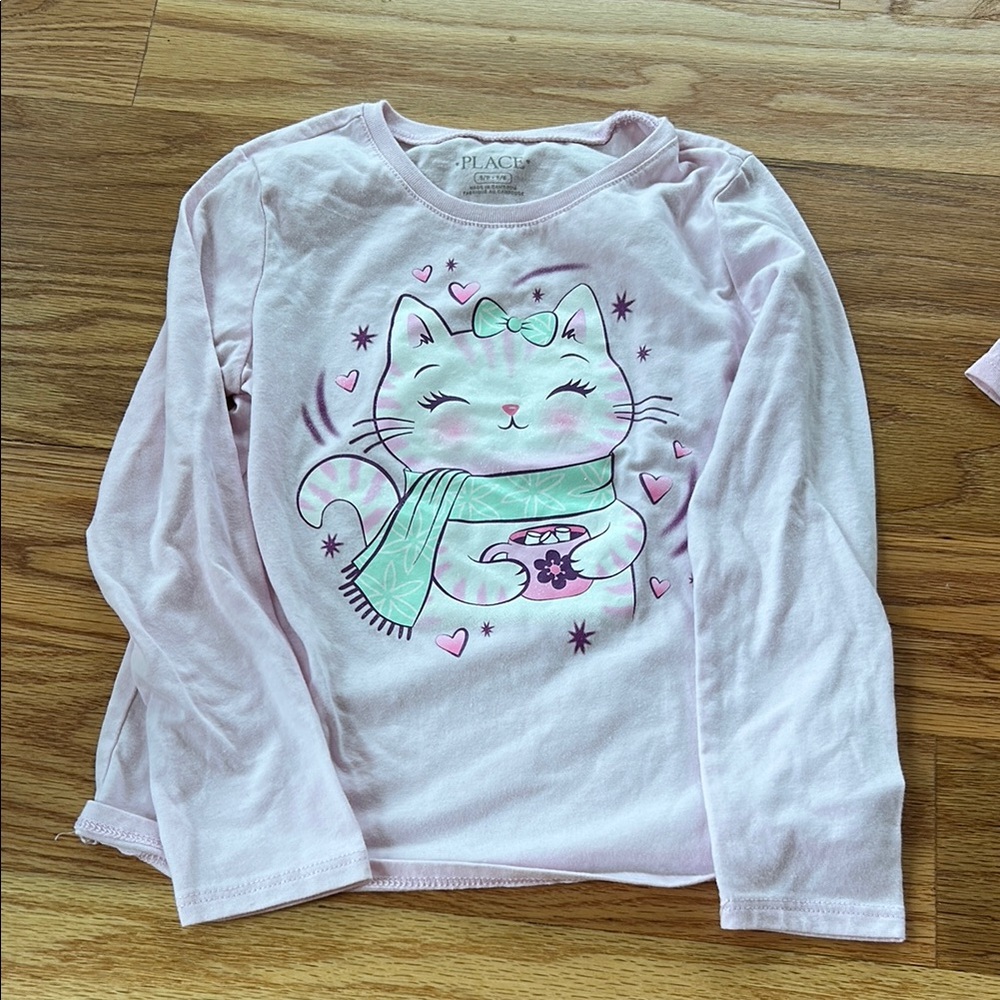 The Children's Place Pink Long Sleeve Tee with Cute Graphic
